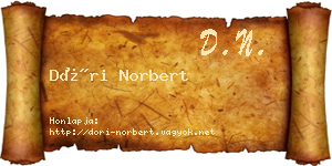 Dóri Norbert névjegykártya